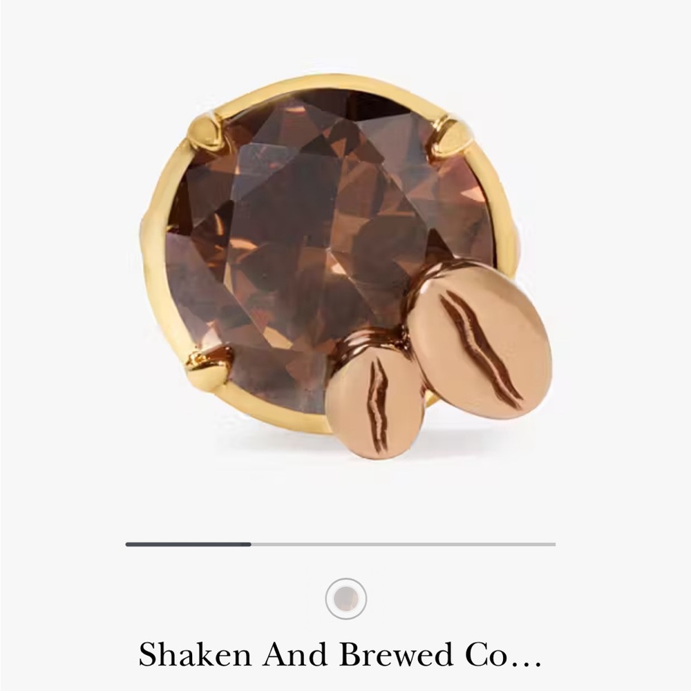 Kate Spade Shaken and Brewed Cocktail Coffee Espresso Ring Size 7